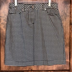 Talbots Gingham Black/White Denim Skirt w/Pockets!